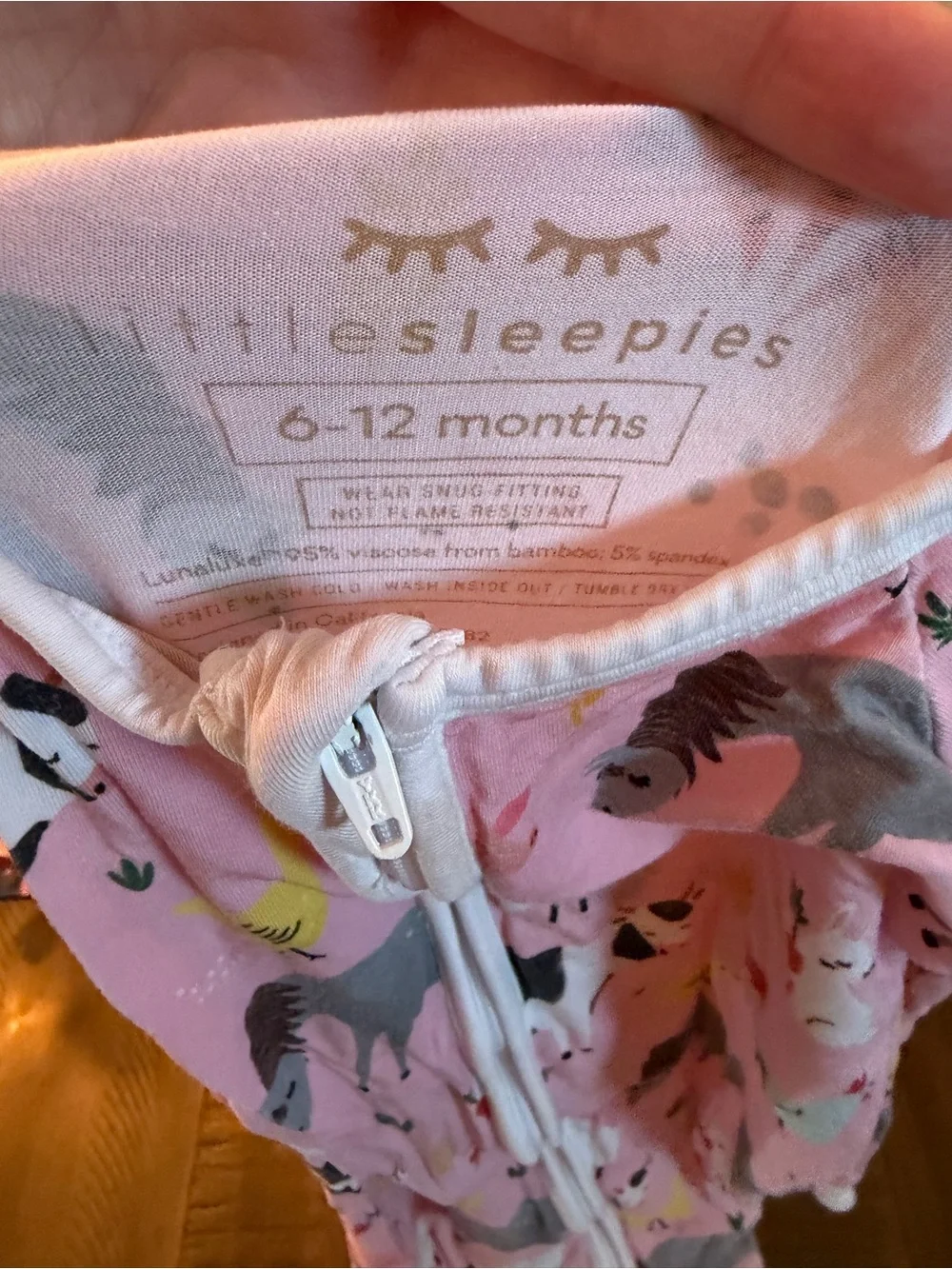 Little Sleepies Pink Farm Animal Footie One-Piece